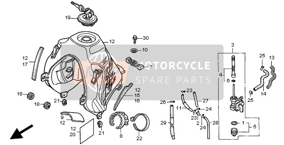 Honda NX650 1997 TANK für ein 1997 Honda NX650