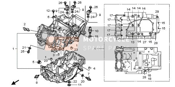 Honda NC700XD 2013 CRANKCASE for a 2013 Honda NC700XD