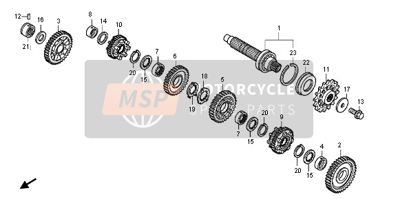 Honda NC700XD 2013 TRANSMISSION (COUNTERSHAFT) for a 2013 Honda NC700XD