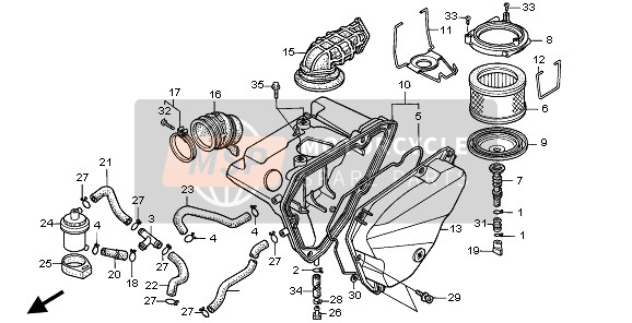 Honda NX650 1997 AIR CLEANER for a 1997 Honda NX650