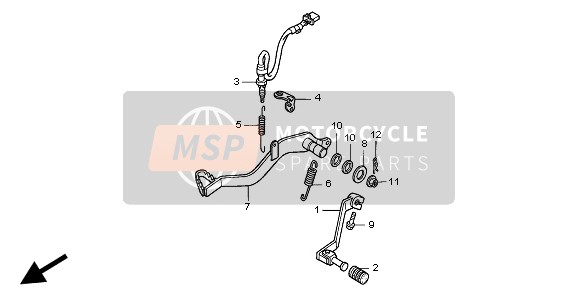 Honda NX650 1997 Pedal para un 1997 Honda NX650