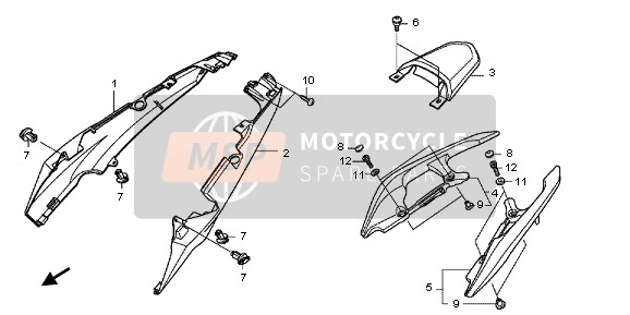 Honda NC700XD 2013 Carenatura del sedile per un 2013 Honda NC700XD