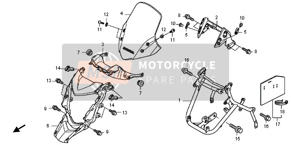 Honda NC700XD 2013 FRONT COWL for a 2013 Honda NC700XD