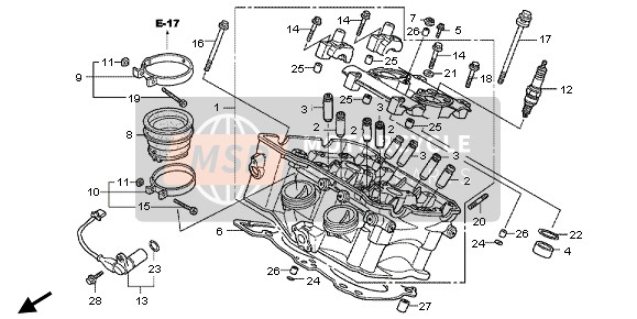 Honda VFR800X 2013 ZYLINDERKOPF (HINTEN) für ein 2013 Honda VFR800X