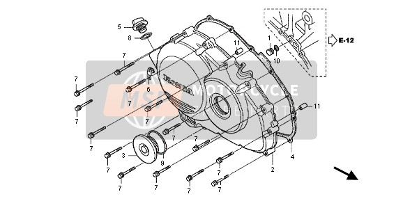 Honda VFR800X 2013 Coperchio carter destro per un 2013 Honda VFR800X