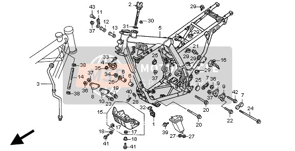 Honda NX650 1997 FRAME BODY for a 1997 Honda NX650