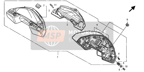 Honda VFR800X 2013 Meter (KMH) per un 2013 Honda VFR800X