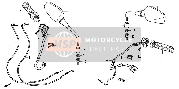 Honda VFR800X 2013 SWITCH & CABLE for a 2013 Honda VFR800X