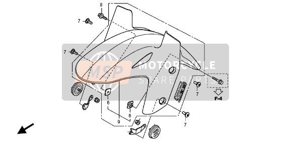 Honda VFR800X 2013 FRONT FENDER for a 2013 Honda VFR800X