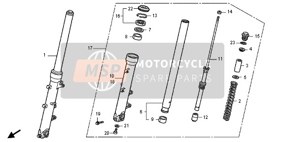 Honda VFR800X 2013 Fourche avant pour un 2013 Honda VFR800X