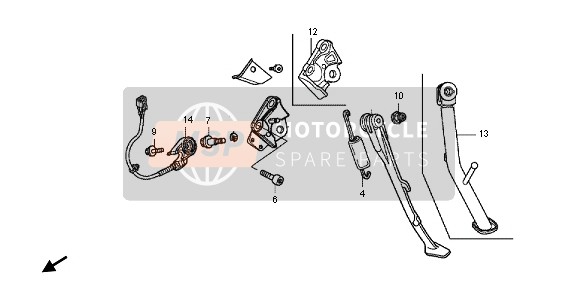 50150MGYD20, Bracket, Side Stand, Honda, 0