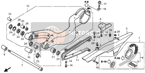 Honda VFR800X 2013 Bras oscillant pour un 2013 Honda VFR800X