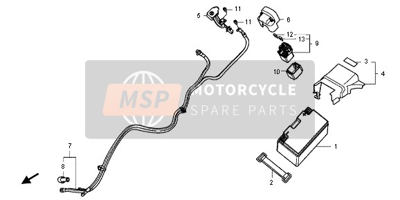 Honda VFR800X 2013 Batteria per un 2013 Honda VFR800X