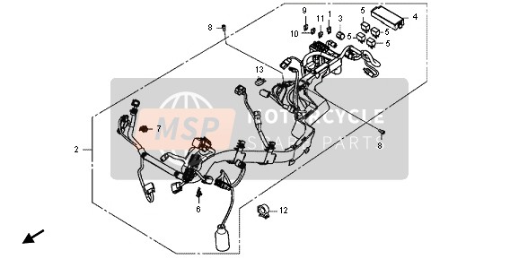 Honda VFR800X 2013 WIRE HARNESS for a 2013 Honda VFR800X