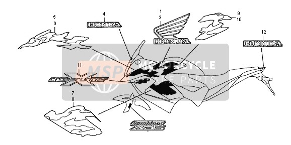 Honda VFR800X 2013 Marque (2) pour un 2013 Honda VFR800X