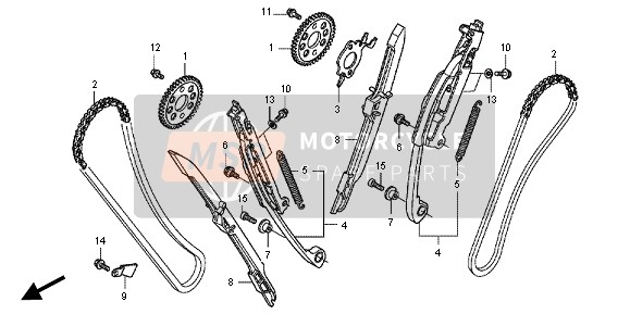 Honda VFR1200F 2013 CAM CHAIN & TENSIONER for a 2013 Honda VFR1200F