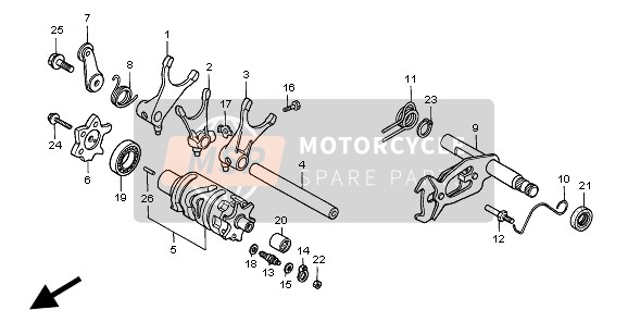 Honda SLR650 1997 Shift Drum per un 1997 Honda SLR650