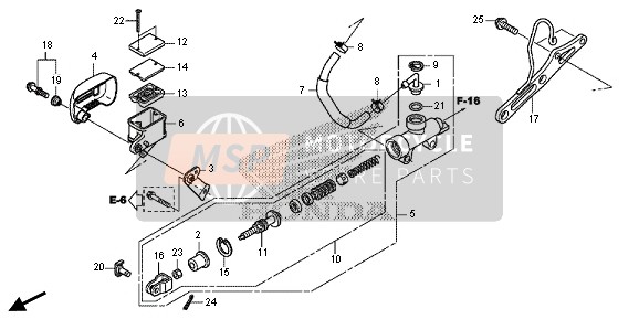 Honda VT750CS 2013 REAR BRAKE MASTER CYLINDER for a 2013 Honda VT750CS