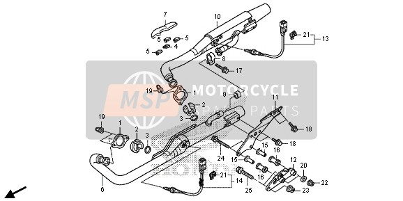 Honda VT750CS 2013 Silenciador de escape para un 2013 Honda VT750CS