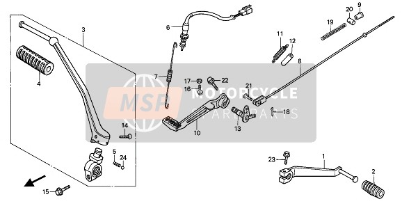 24705KN8000, Rubber, Change Pedal, Honda, 0