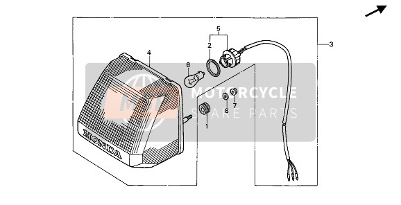 Honda XBR500 1985 TAILLIGHT for a 1985 Honda XBR500