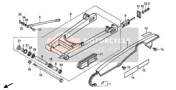 43431413010, Braccio Fermo Freno Post., Honda, 2