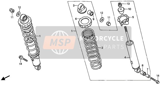 52410ML4003, Damper Comp., Rr. (Showa), Honda, 0