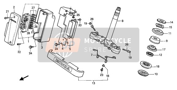 Honda CMX450C 1986 STEERING STEM for a 1986 Honda CMX450C