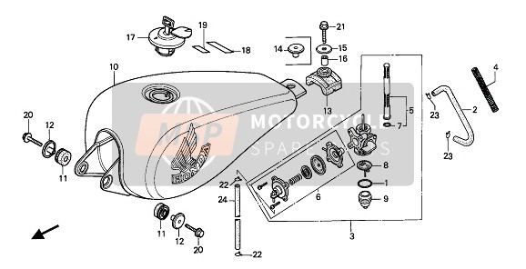 Honda CMX450C 1986 Réservoir d'essence pour un 1986 Honda CMX450C