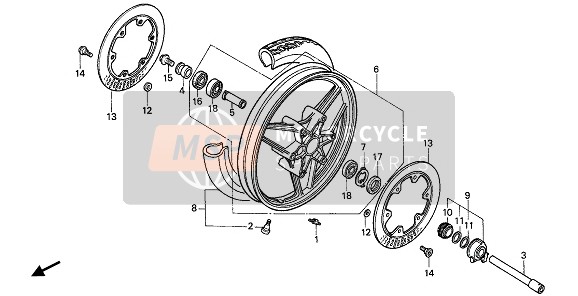 Honda VFR750F 1986 FRONT WHEEL for a 1986 Honda VFR750F