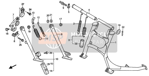 50548356700, Rubber, Stand, Honda, 1