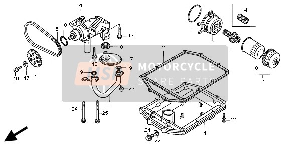 Honda ST1100A 1997 OIL PUMP for a 1997 Honda ST1100A