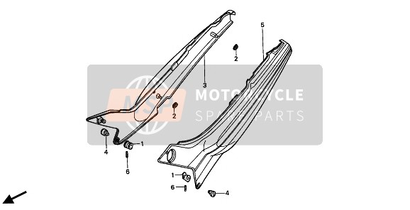 Honda CBR600F 1987 Cubierta lateral para un 1987 Honda CBR600F