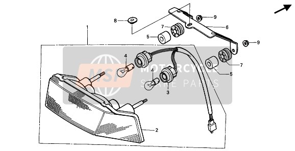 33708MN4003, Socket Comp., Taillight, Honda, 0