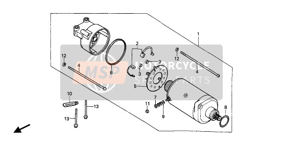 Honda CMX450C 1987 STARTING MOTOR for a 1987 Honda CMX450C