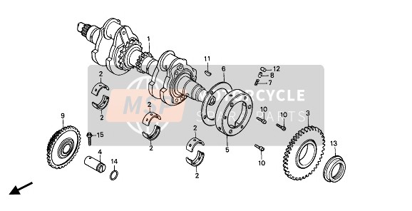 Honda CMX450C 1987 CRANKSHAFT for a 1987 Honda CMX450C