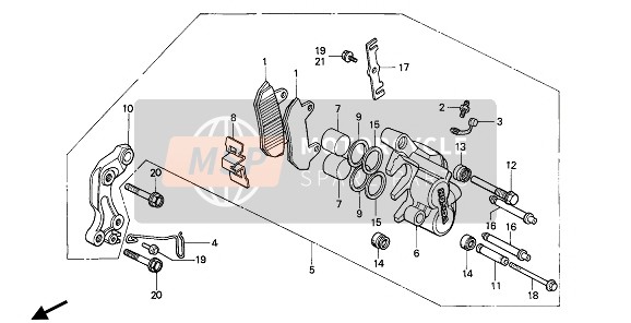 Honda CMX450C 1987 BREMSSATTEL VORNE für ein 1987 Honda CMX450C