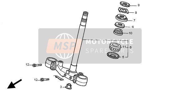 53219MAJG60, Stem Sub Assy., Steering, Honda, 2