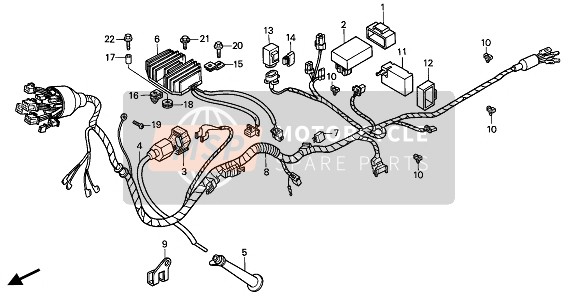 Honda XBR500S 1987 WIRE HARNESS & INGITION COIL for a 1987 Honda XBR500S