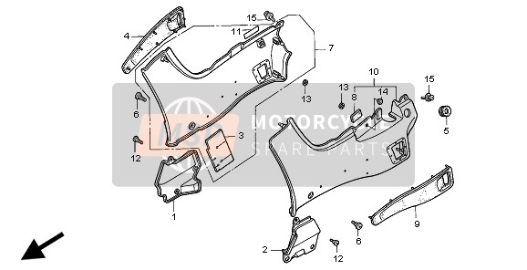 Honda ST1100A 1997 SEITLICHE ABDECKUNG für ein 1997 Honda ST1100A