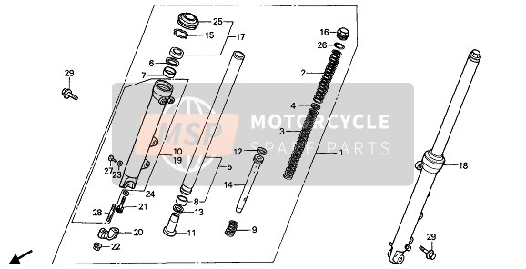 Honda CB450S 1988 FRONT FORK for a 1988 Honda CB450S