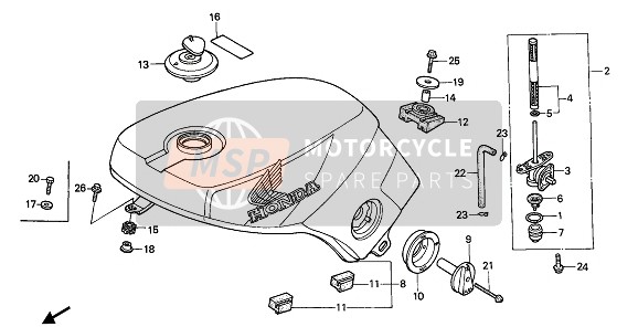 Honda CB450S 1988 Réservoir d'essence pour un 1988 Honda CB450S