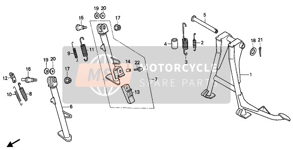 90108ML7610, Bolt, Side Stand Pivot, Honda, 2