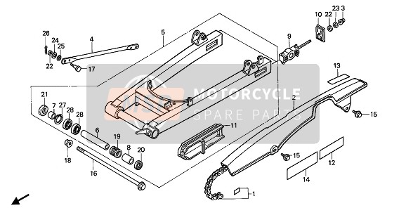 Honda CB450S 1988 SWINGARM & CHAIN CASE for a 1988 Honda CB450S