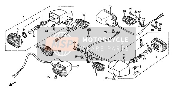 Honda CB450S 1988 WINKER for a 1988 Honda CB450S