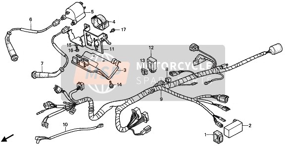 Honda CB450S 1988 WIRE HARNESS & IGNITION COIL for a 1988 Honda CB450S