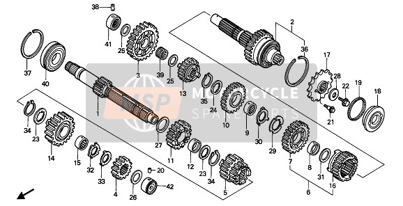 23481MM5640, Gear, Countershaft Fourth (26T), Honda, 0