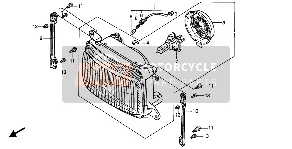 Honda CBR1000F 1988 HEADLIGHT (UK) for a 1988 Honda CBR1000F