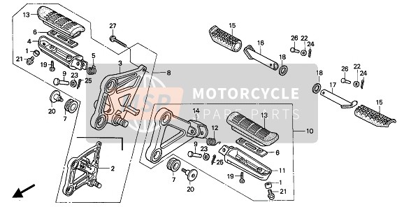 Honda CBR1000F 1988 Step voor een 1988 Honda CBR1000F