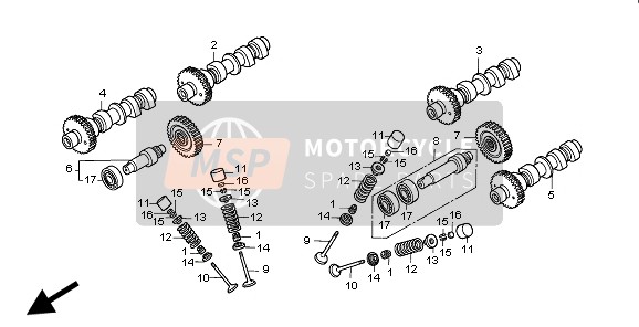 Honda ST1100 1997 Albero A Camme & Valvola per un 1997 Honda ST1100